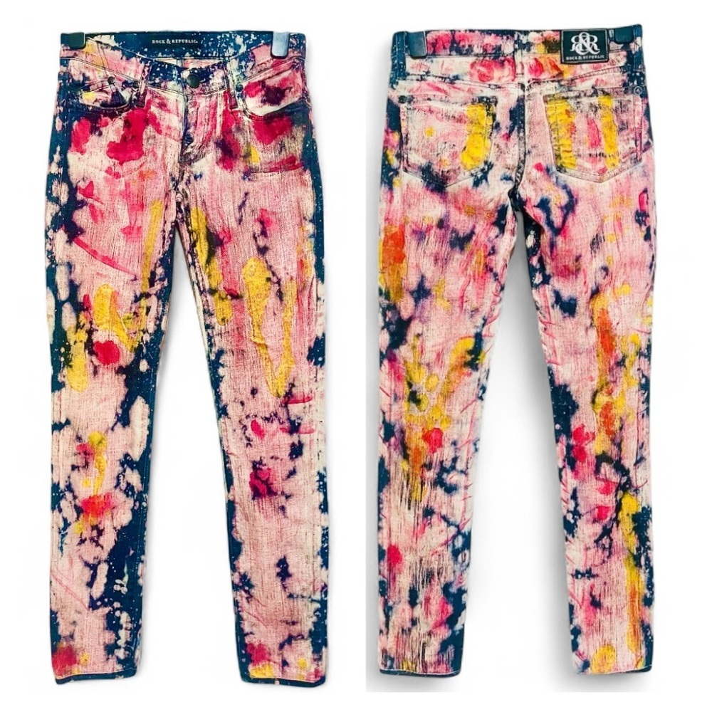 Rock & Republic Colorful Denim Jeans with Logo Button 24